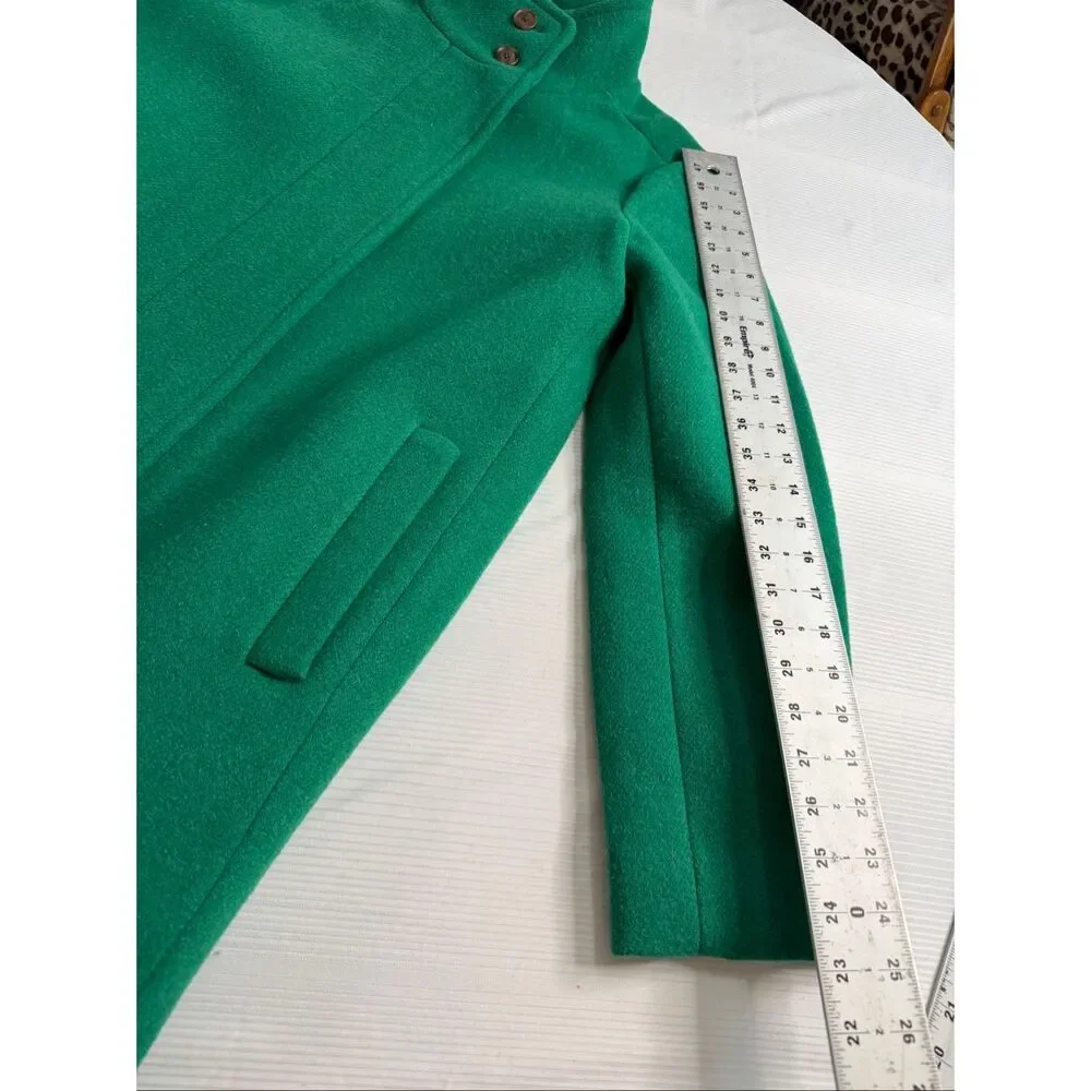 J Crew Factory City Coat with Button Neck Alpine Meadow Green Size 10 - Picture 8 of 12